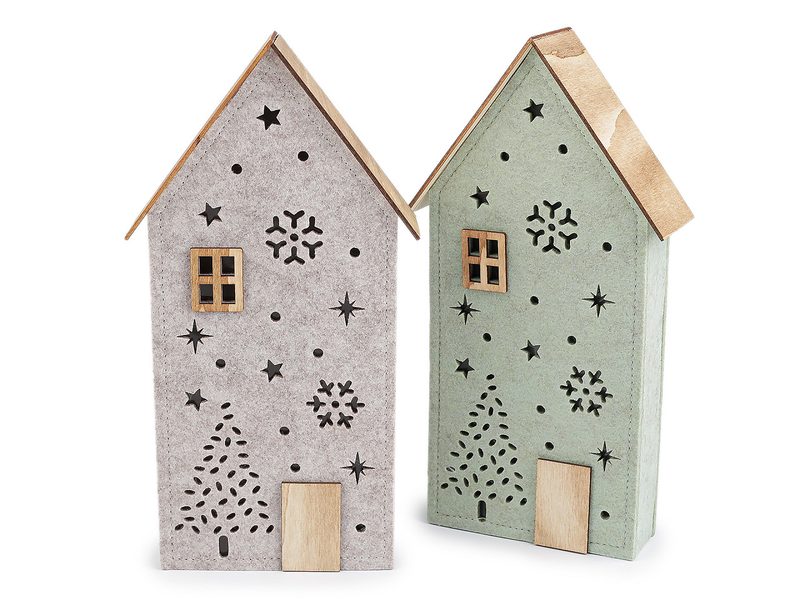 Vánoční filcový domeček svítící