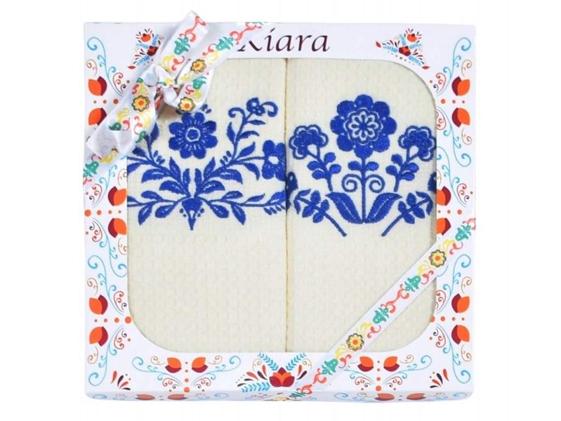 Dárková sada utěrek KIARA Slovácko modré 50x70, 2 ks