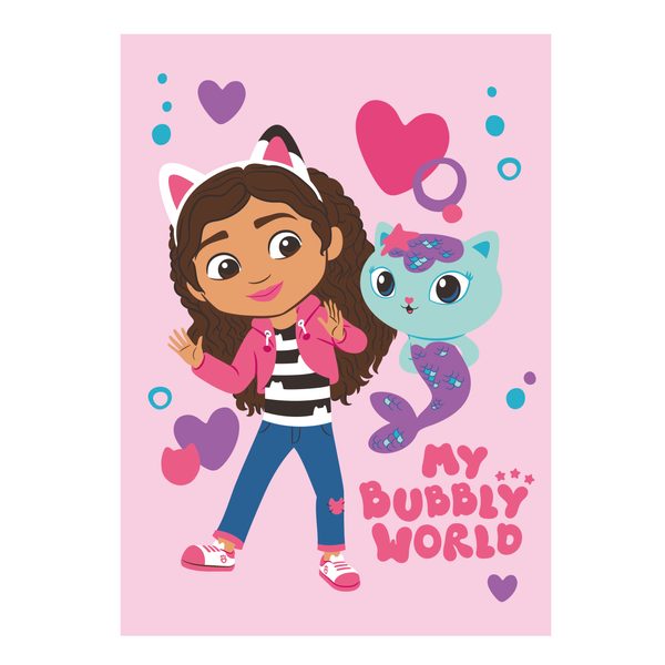 Dětská fleecová deka Gabbys Dollhouse Bubbly World 100x150 cm