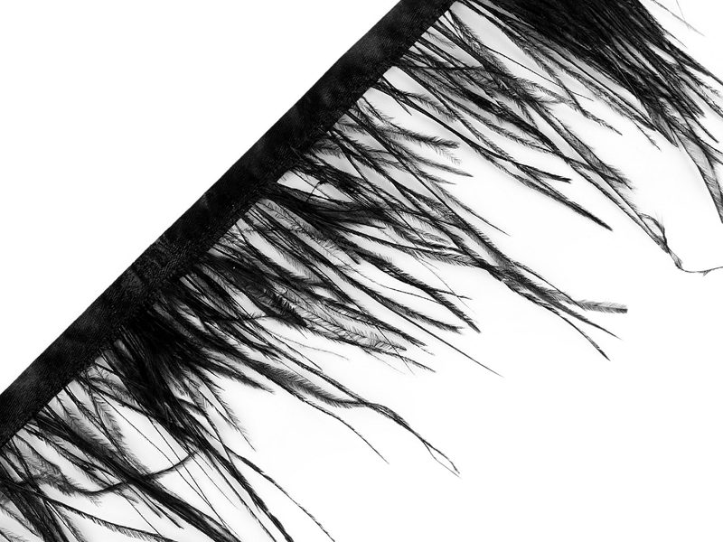 Prýmek - marabu peří šíře 10 cm METRÁŽ