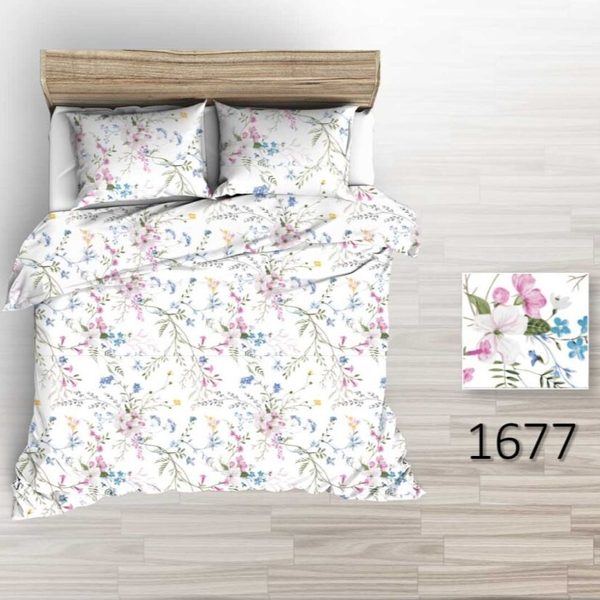 Povlečení hladká bavlna LUX - Jarní zahrada 140x200+70x90 cm