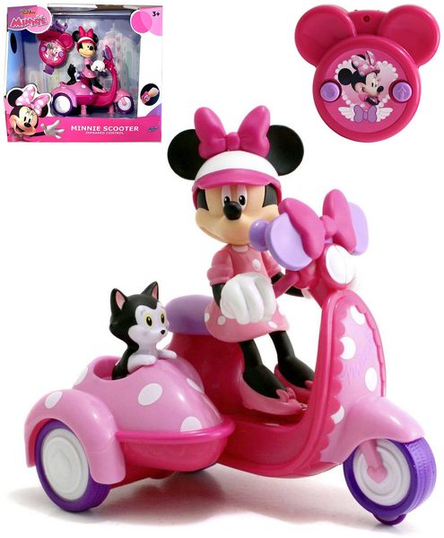 Jada RC skútr se sajdkárou Minnie (vysílačka, baterie, figurka)