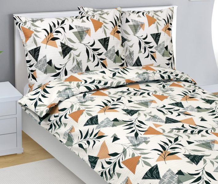 Povlečení krepové Krémová,Oranžová,Šedá 80/207