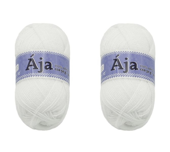 SET 2ks - Příze ÁJA Bílá 900 50g / 217 m