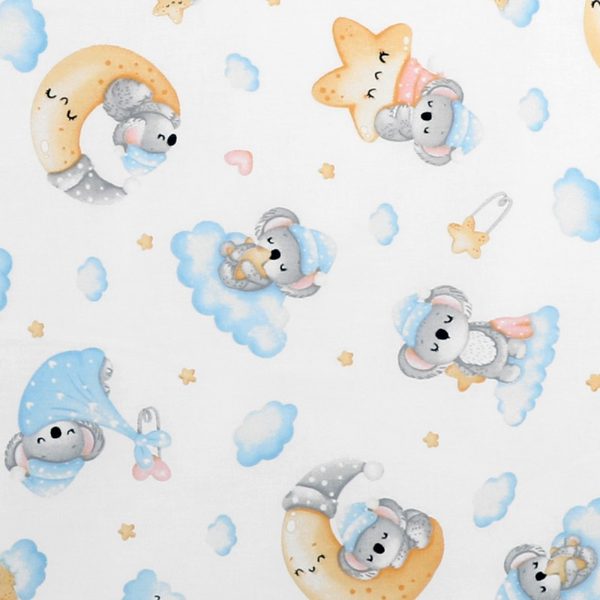 Látka - Bavlna Bílá,Modrá,Žlutá 48/044 šířka 160 cm