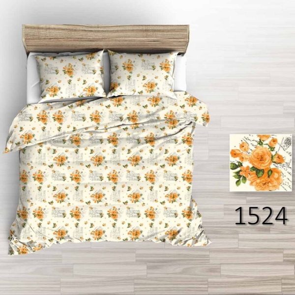 Povlečení hladká bavlna LUX - Růže s nápisy 140x200+70x90 cm