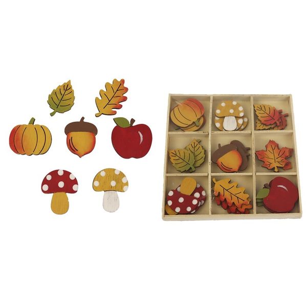 Podzimní přízdoby, 27 ks D4160 - 2,3 - 3,5 x 0,3 x 3 - 4 cm