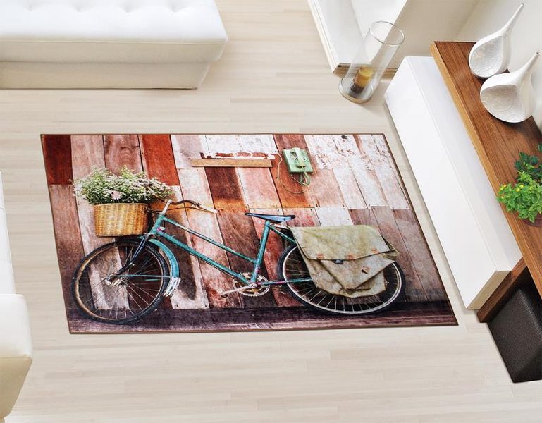 Koberec - běhoun 3D tisk Hnědá,Modrá 3030/107