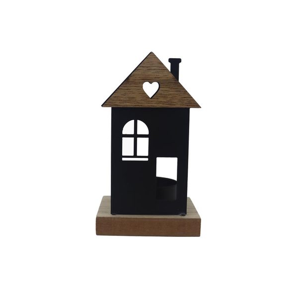 Svícen domeček na jednu svíčku K4390 - 6.5 × 6 × 11.3 cm