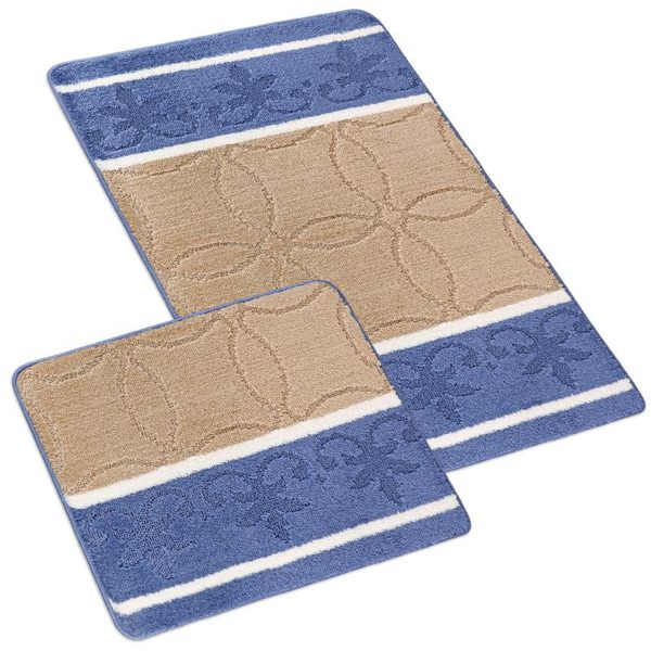 SADA BANY 60x100 + 60x50 cm - bez výkroje Modrá,Béžová 760/001