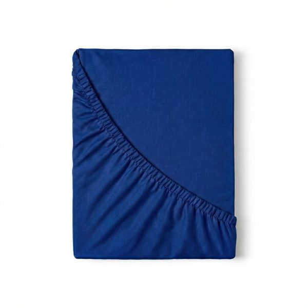 Saténové prostěradlo s gumou tmavě modré