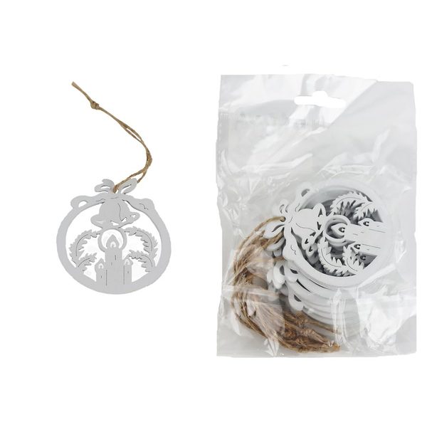 Vánoční ozdoba k zavěšení, 10 ks D6646 - 7 cm