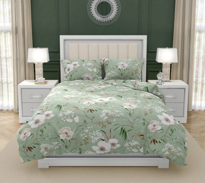 Bavlněné povlečení DELUX MAGNÓLIE zelená