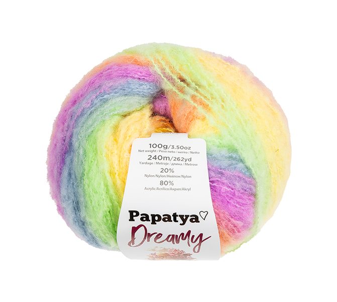 Příze PAPATYA DREAMY Žlutá,Oranžová,Fialová 05 100g / 240 m