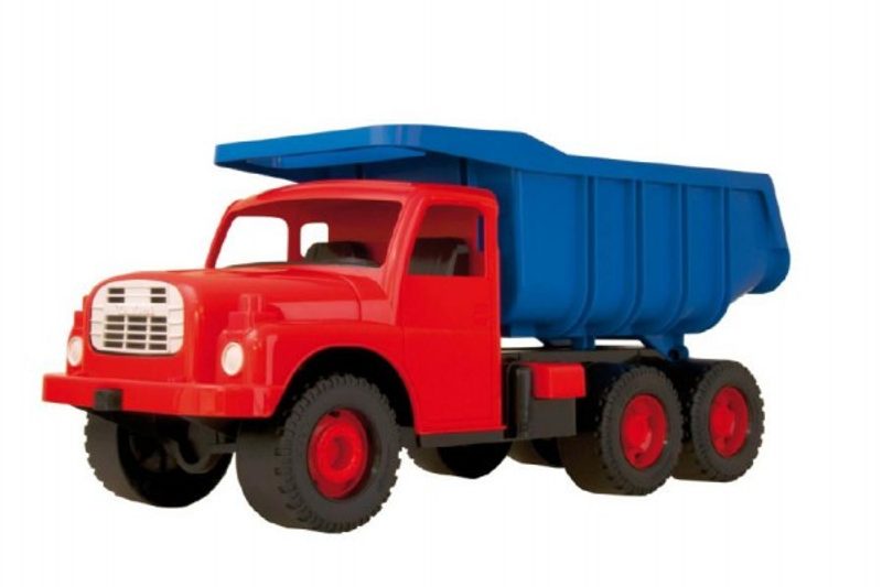 Auto Tatra 148 plast 73cm v krabici - červená kabina modrá korba