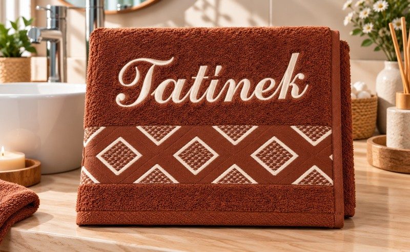 Froté ručník kolekce Diamant s výšivkou Tatínek Hnědá D/418