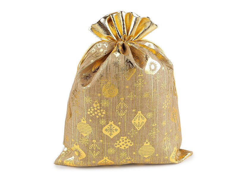 Vánoční dárkový pytlík 30x40 cm imitace juty