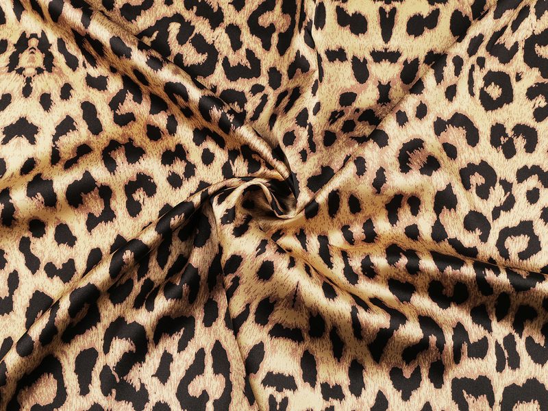 Satén elastický zvířecí vzor METRÁŽ