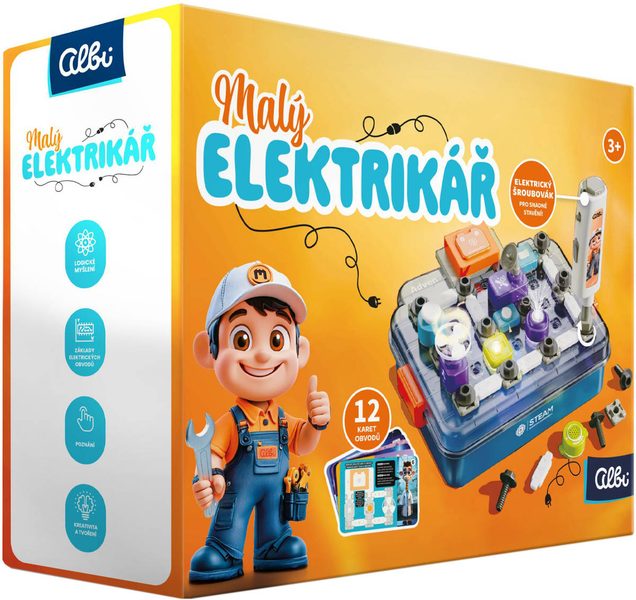 ALBI SCIENCE Malý elektrikář elektronická stavebnice 58 dílků na baterie