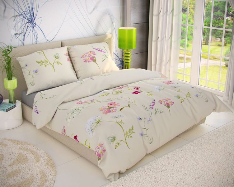 Bavlněné povlečení DELUX BOTANICA smetanová