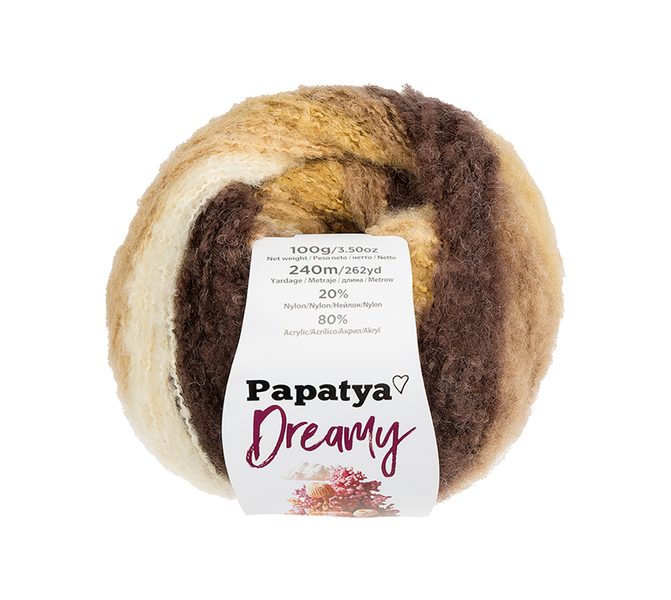 Příze PAPATYA DREAMY Krémová,Světle hnědá,Tmavě hnědá 10 100g / 240 m