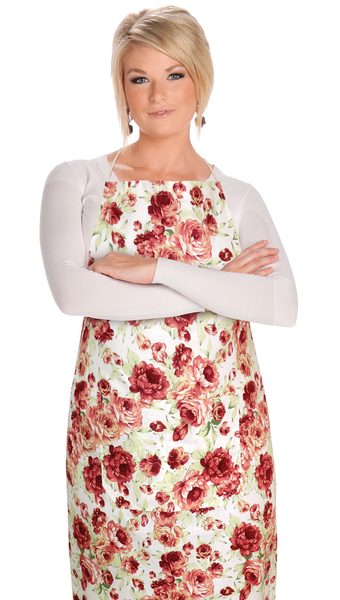 Kuchyňská zástěra BERTA Růžová,Zelená 7750/606 zástěra 67x84 cm