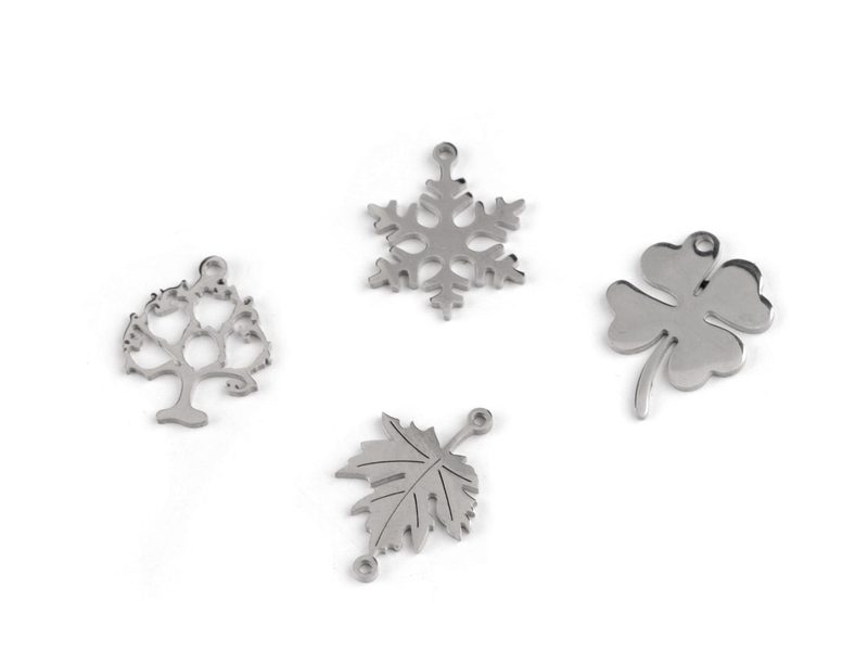 Přívěsek / mezidíl z nerezové oceli vločka, strom života, čtyřlístek, list