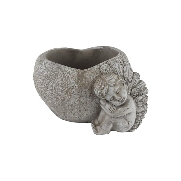 Srdce k osázení s andílkem X5957/2 - 20,5 × 15 × 13 cm