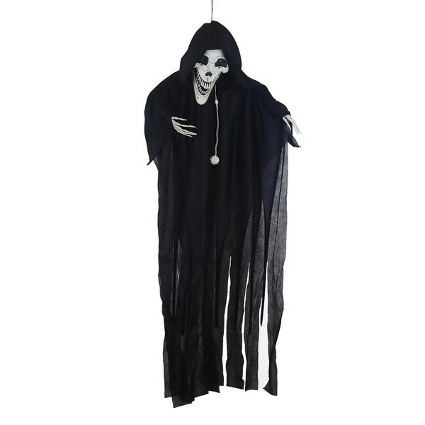 Halloween černý závěsný duch s LED X5893 - 65 × 18 × 90 cm