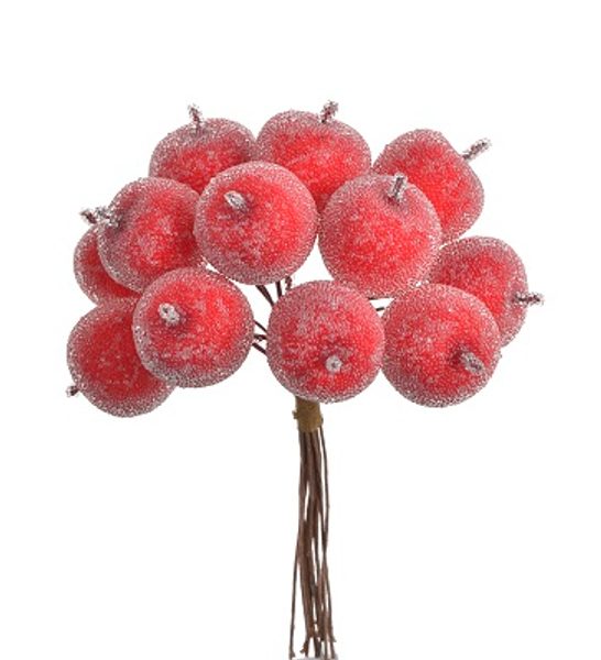 Jablíčka cukr na drátku 12 ks - červená