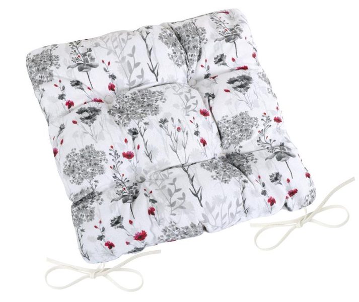 Sedák DITA prošívaný Šedá,Červená,Bílá 41/405 40x40 cm