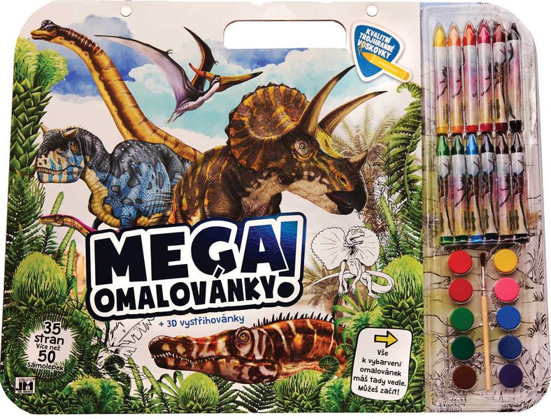 Mega omalovánkový set Dinosauři s voskovkami a barvičkami
