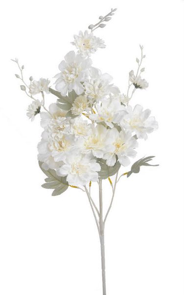 Kytice 65 cm - trs 5 větviček bílá