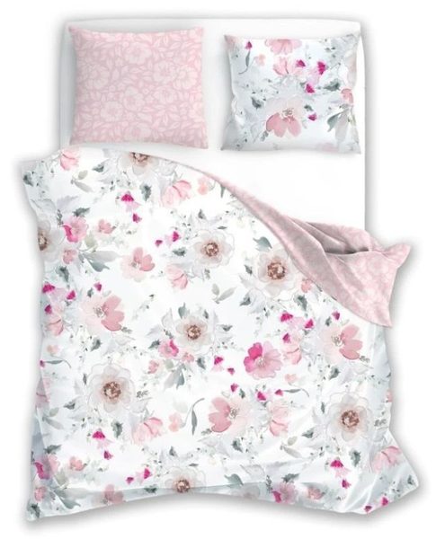 FARO Povlečení bavlněný satén Milagro Verde 03 Jemné Květy Bavlna - Satén, 140/200, 70/90 cm