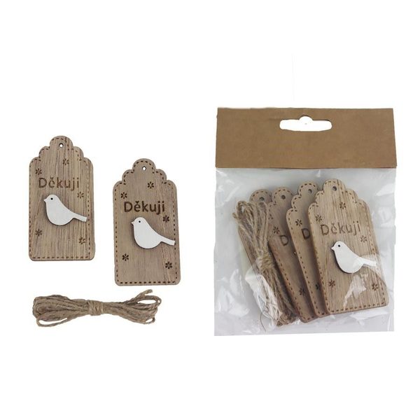 Cedulka - Děkuji, 4 ks D5331-20 - 4 x 0,5 x 8 cm