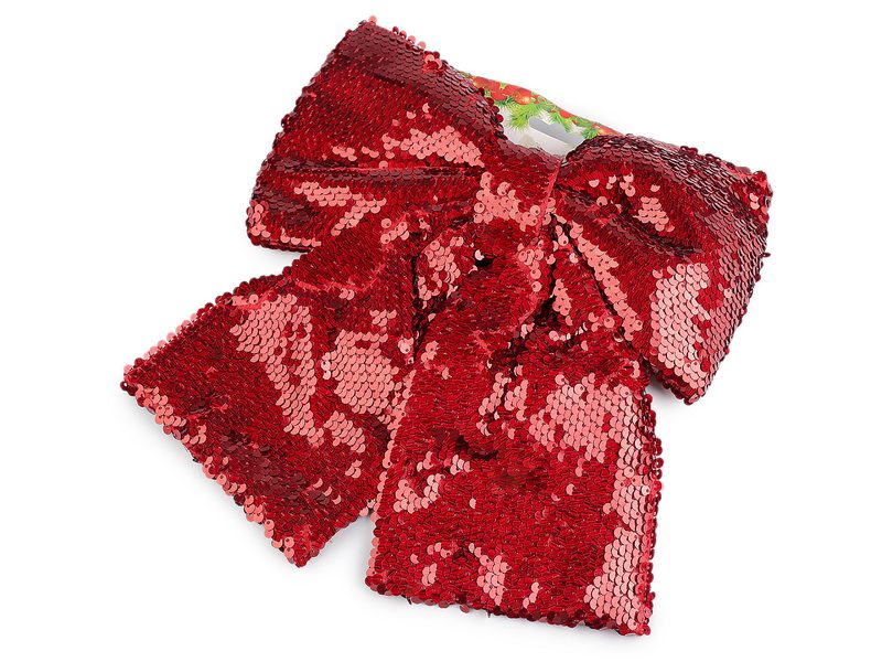 Vánoční mašle flitrová XL 26x26 cm