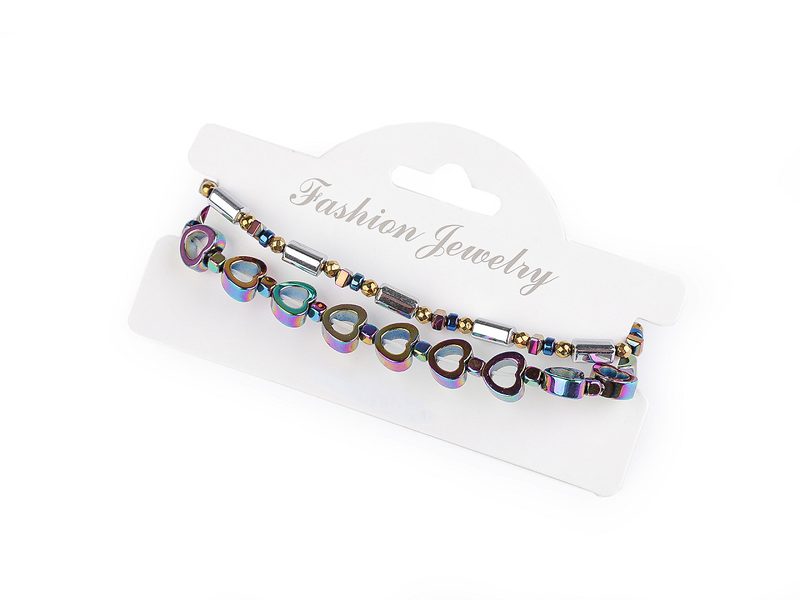 Pružné náramky z hematitu sada 2 ks