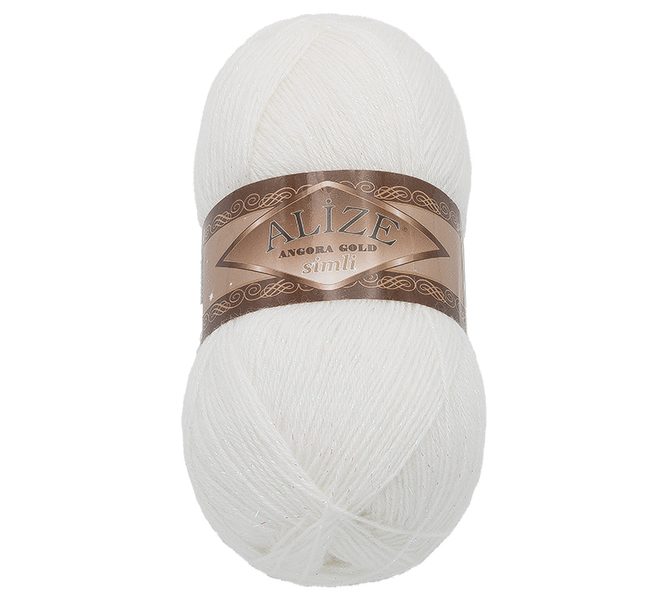 Příze ANGORA GOLD SIMLI Bílá 55