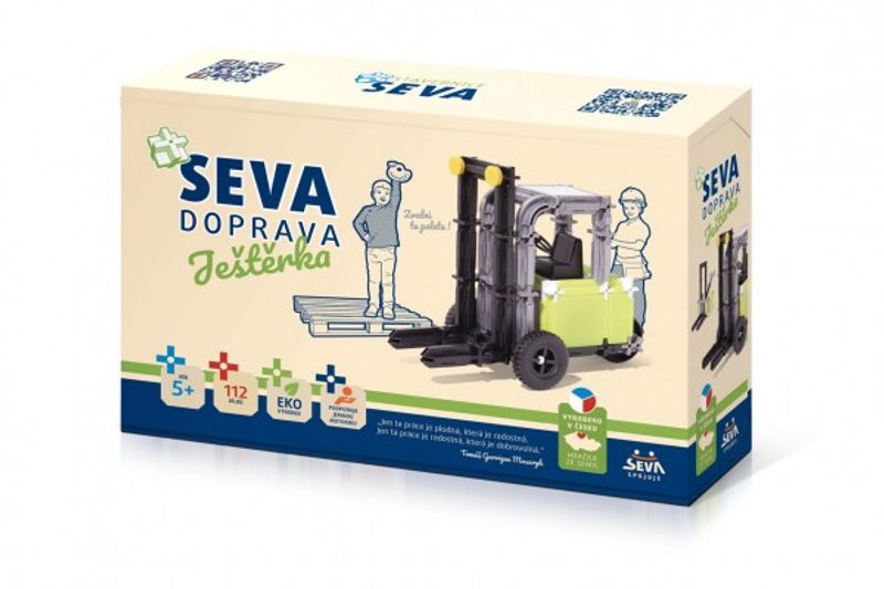 Stavebnice SEVA DOPRAVA Ještěrka plast 112 dílků v krabici 22x15x6cm