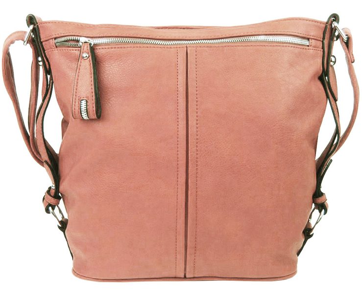 Moderní velká crossbody kabelka 74-MH růžová