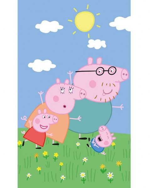 Dětský ručník Prasátko Pepina s rodinkou 30x50 cm