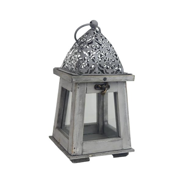 Dřevěná lucerna D7080 - 23 cm