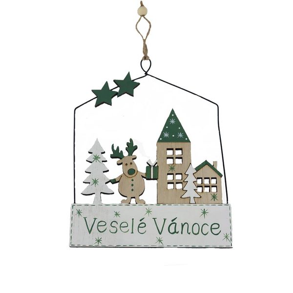 Vánoční dekorace k zavěšení D7258 - 14 × 0.5 x 25 cm
