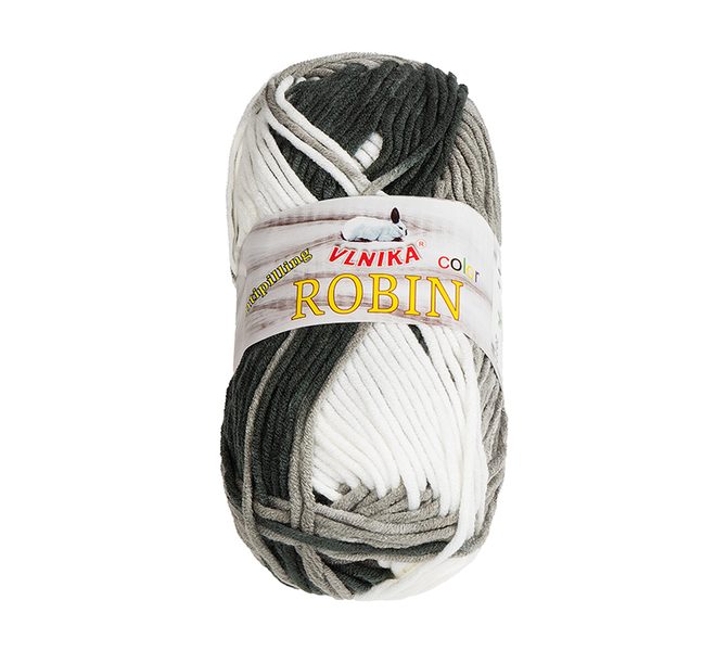 Příze ROBIN COLOR bílá,šedá,Černá 17 100g / 150 m