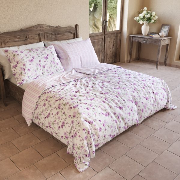 Francouzské bavlněné povlečení PROVENCE COLLECTION 200x200, 70x90cm VIENTO růžové