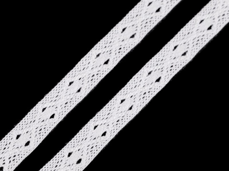 Bavlněná krajka / vsadka šíře 12 mm návin 5 m