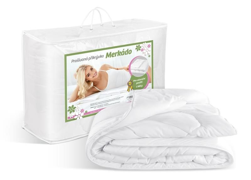 Přikrývka Merkado Aloe Vera, letní, 140x220, prodloužená, 495g Bílá 8600/495 140x220 cm