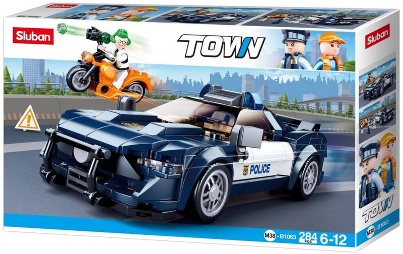 SLUBAN Town Auto policejní sportovní vůz 284 dílků + 2 figurky