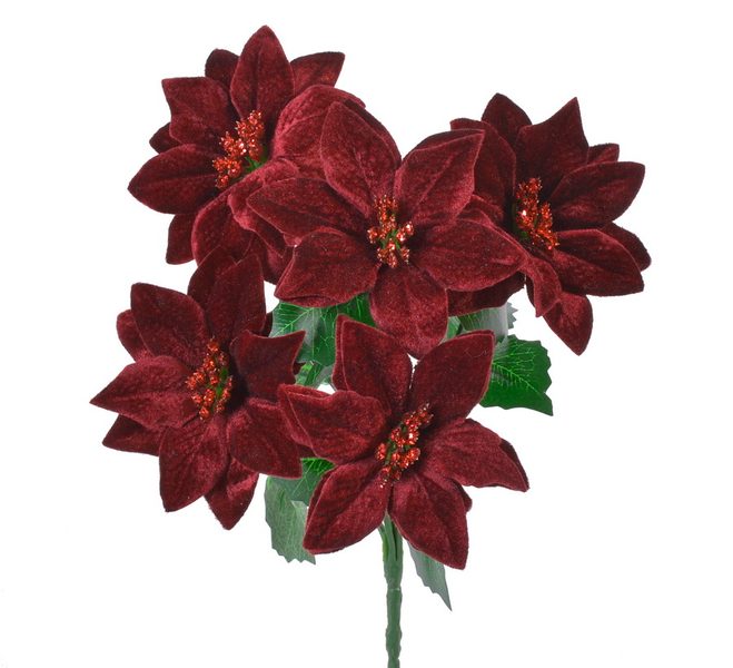 Umělá vánoční hvězda - bordó