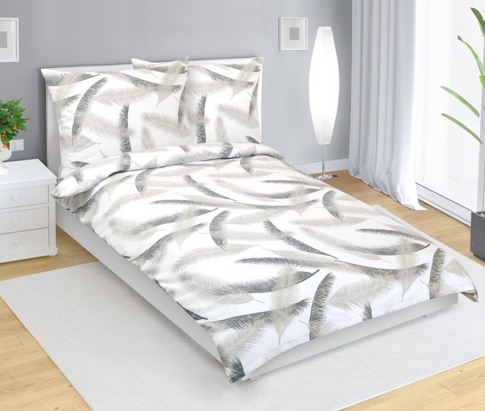 Povlečení flanelové Šedá,Bílá 12/929 140x200, 70x90 cm